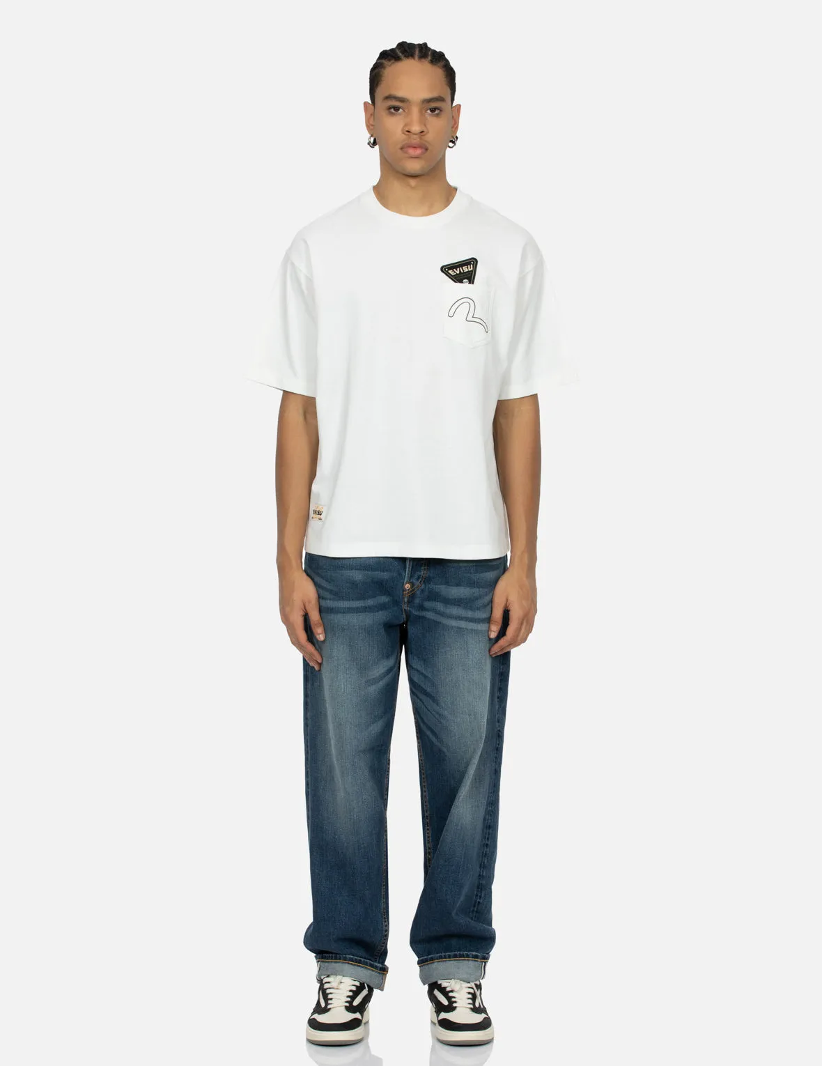 Seagull and Stacked Badge Print Daicock Relax Fit T-shirt