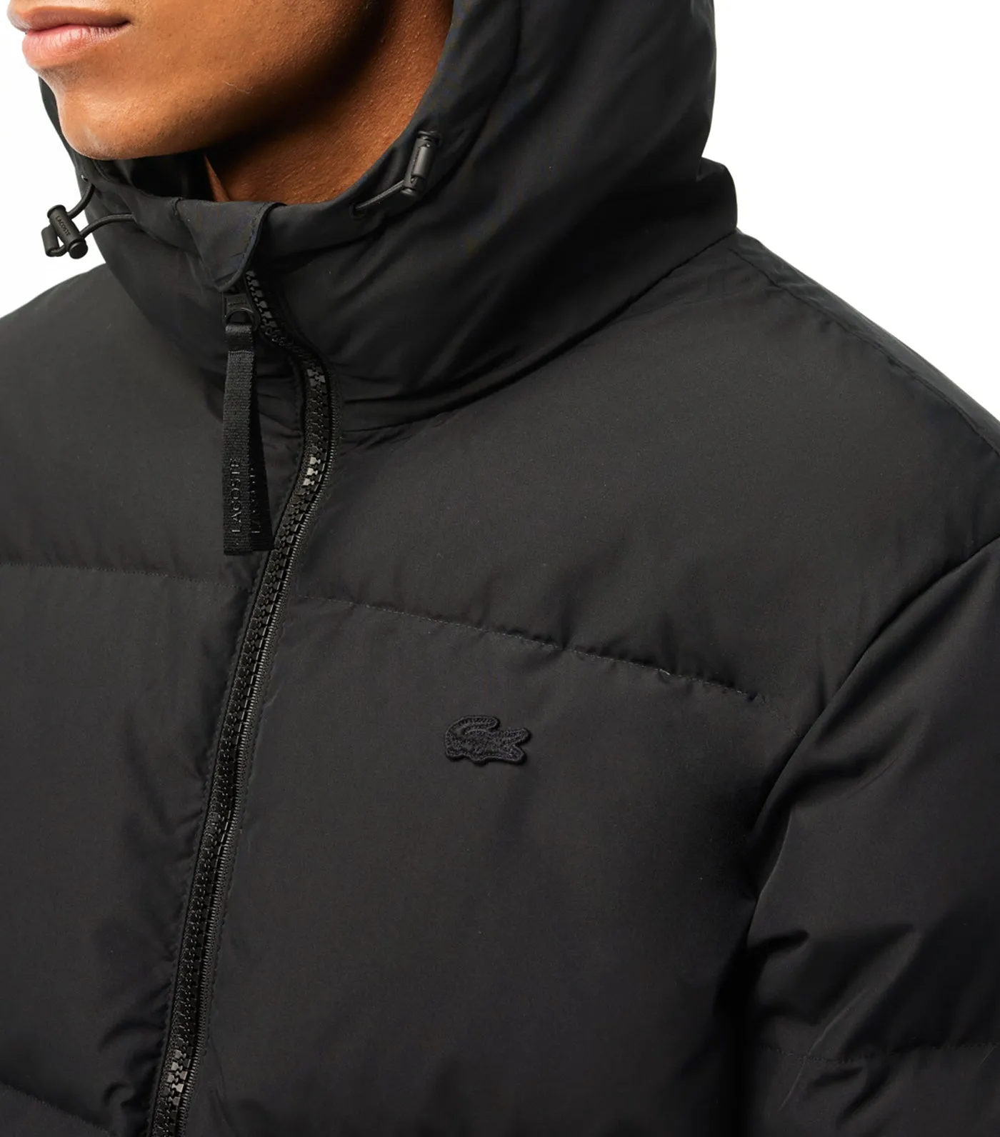 Showerproof Down Jacket with Quilted Croc Black