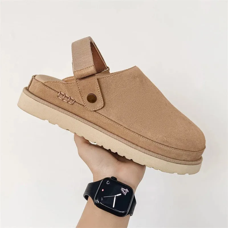 Sling Back Suede Slip On Shoes