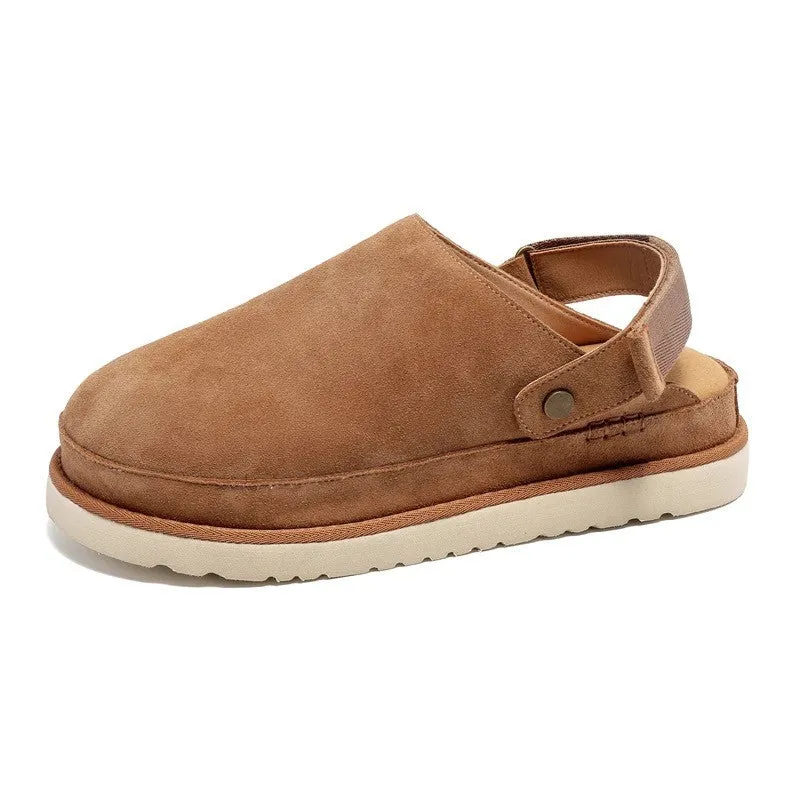 Sling Back Suede Slip On Shoes