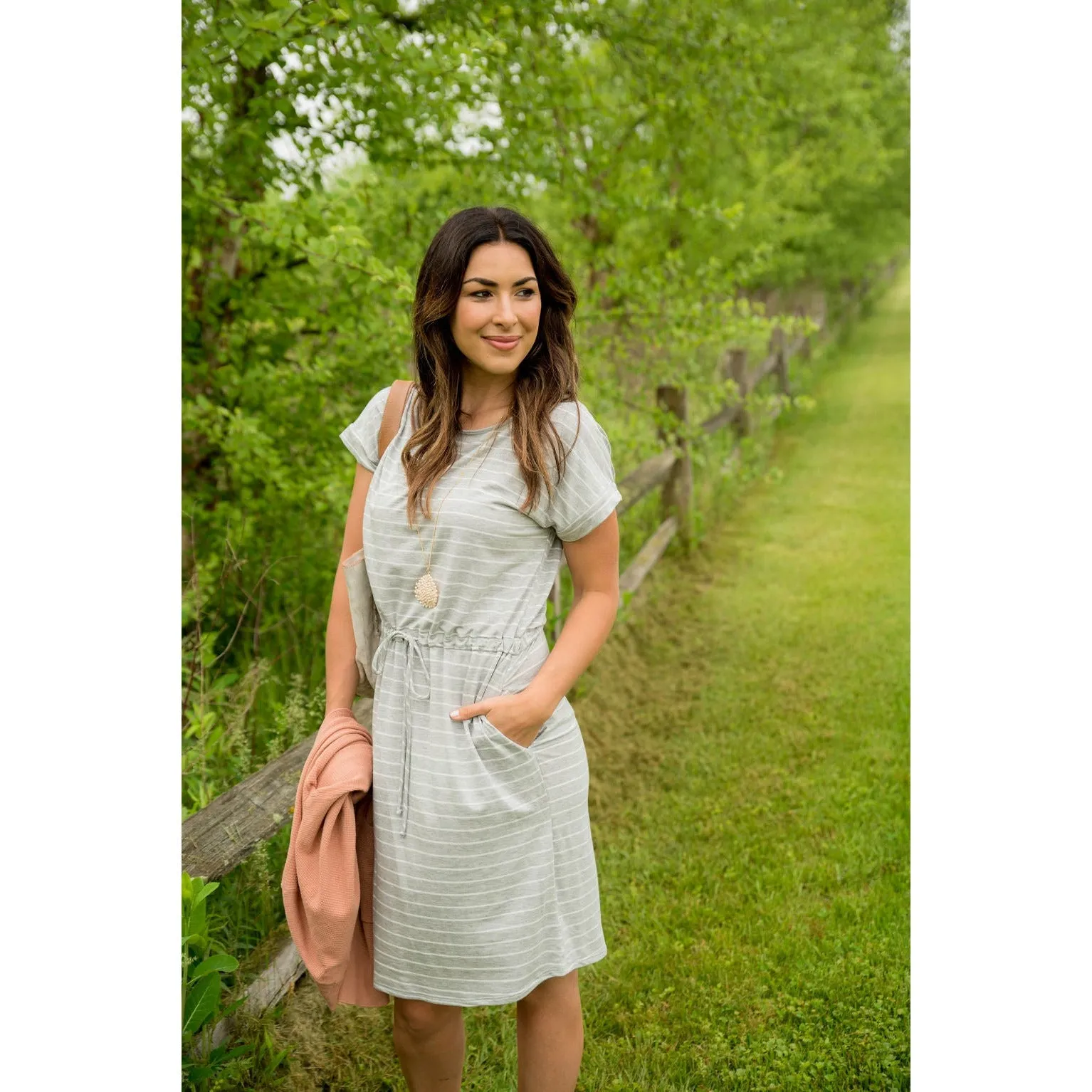 Striped Tie Tee Dress