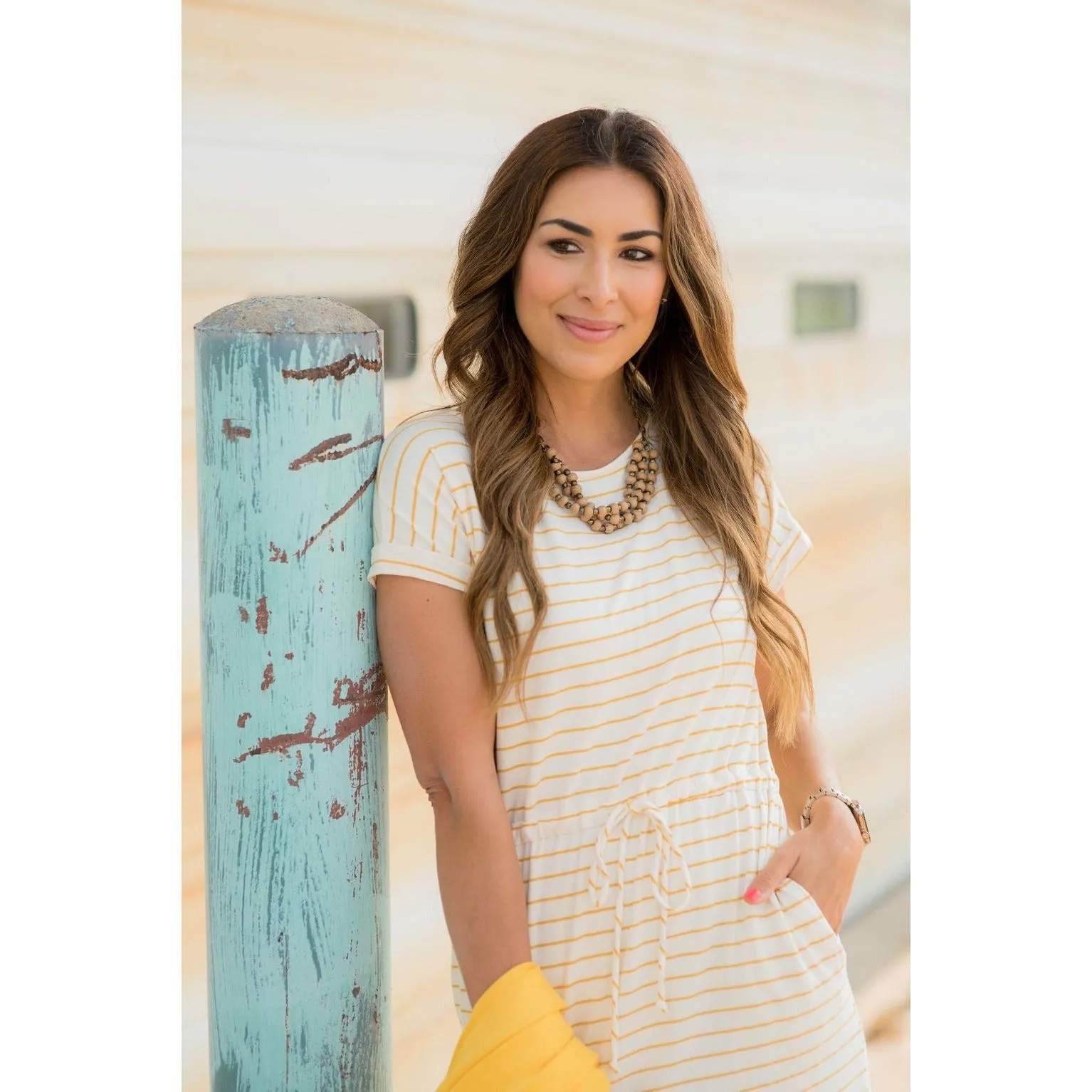 Striped Tie Tee Dress