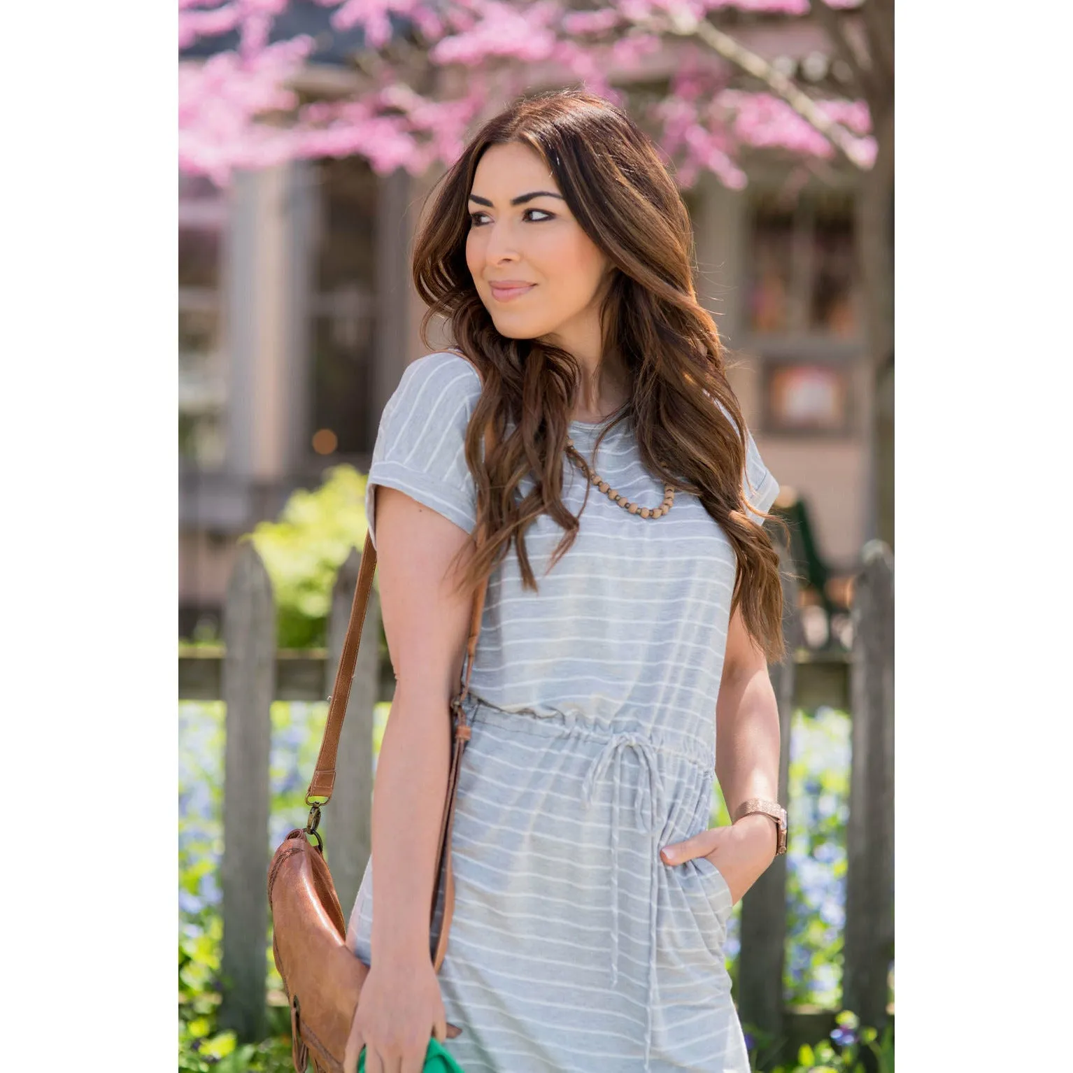 Striped Tie Tee Dress