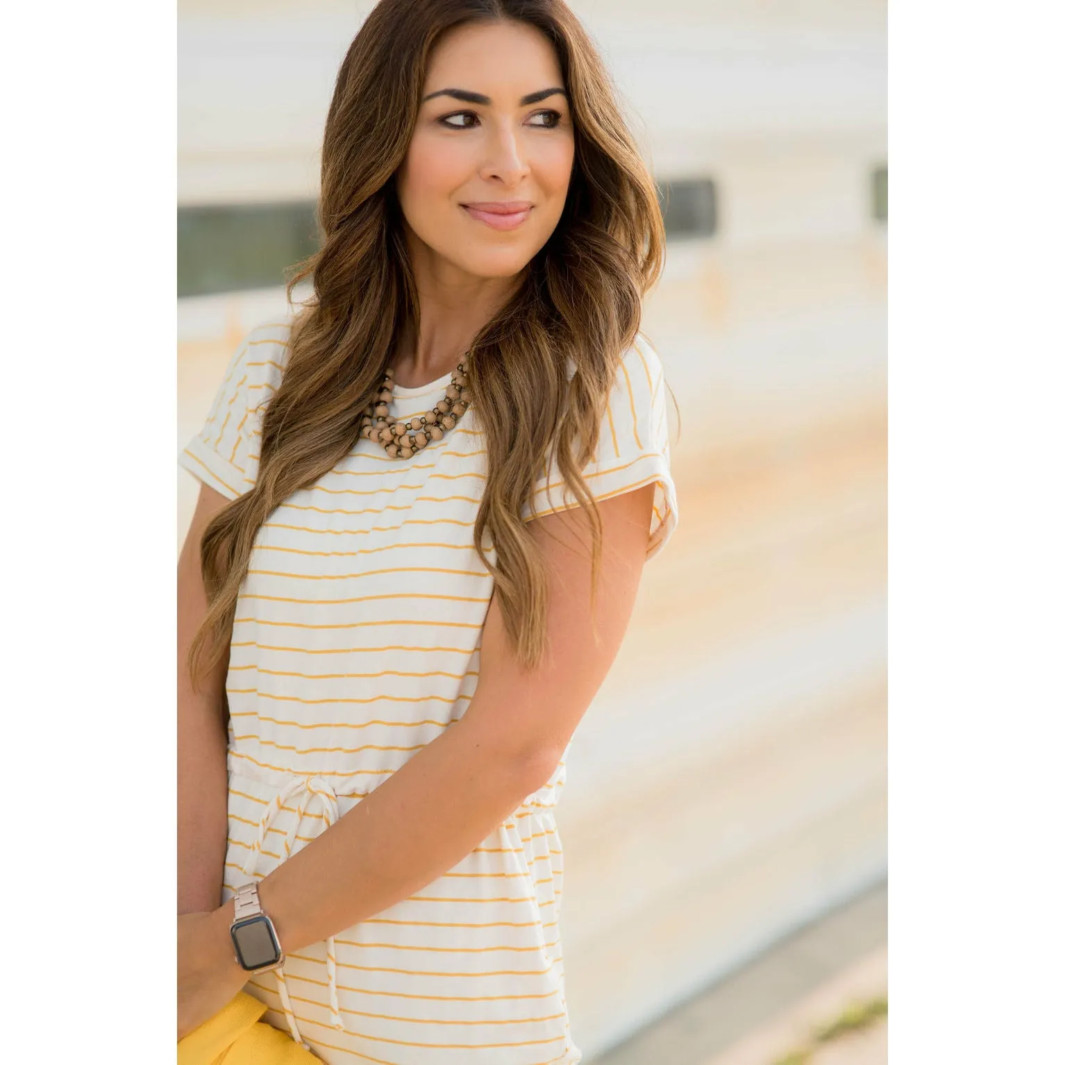 Striped Tie Tee Dress