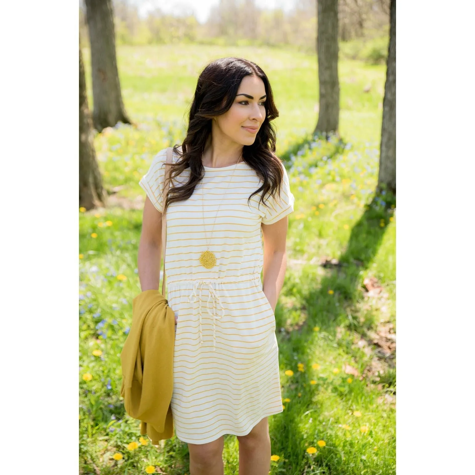 Striped Tie Tee Dress