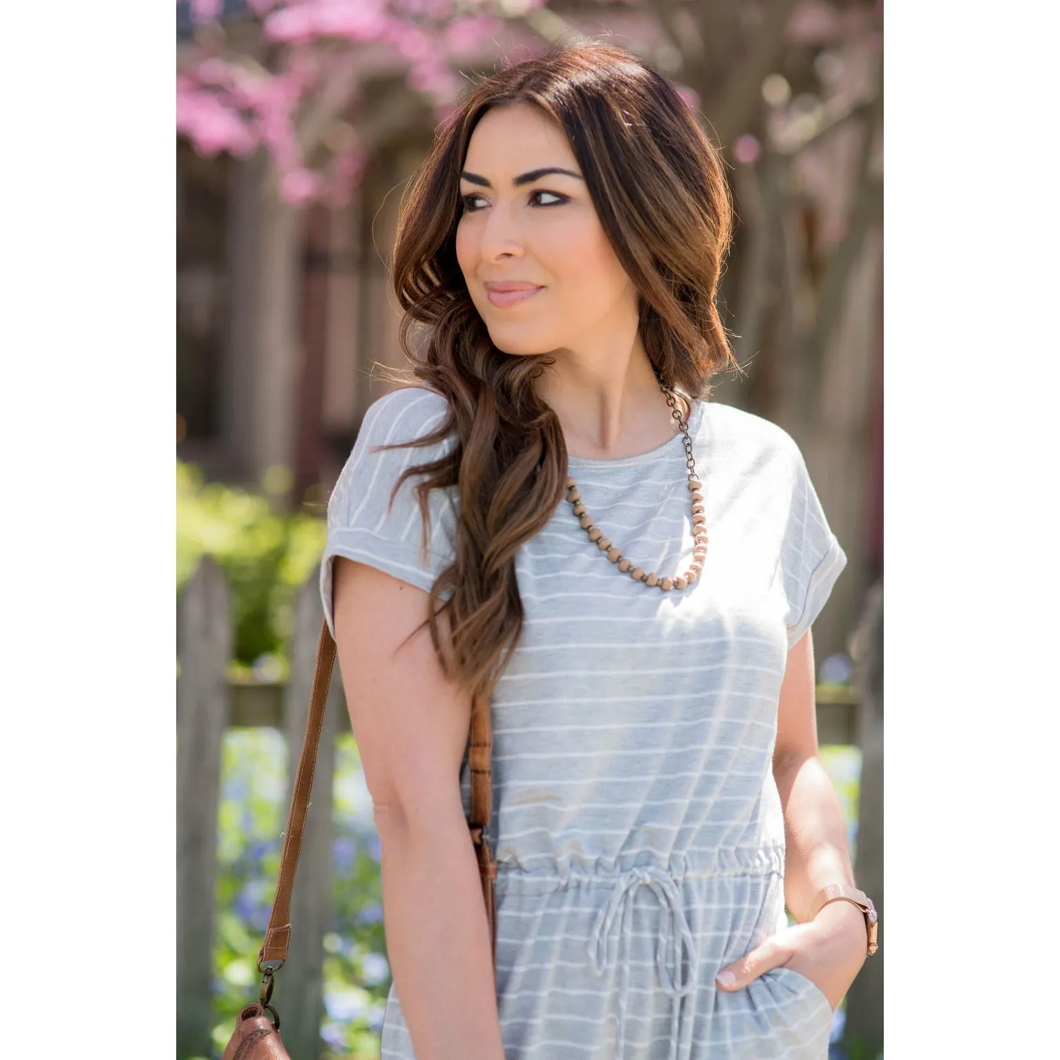 Striped Tie Tee Dress