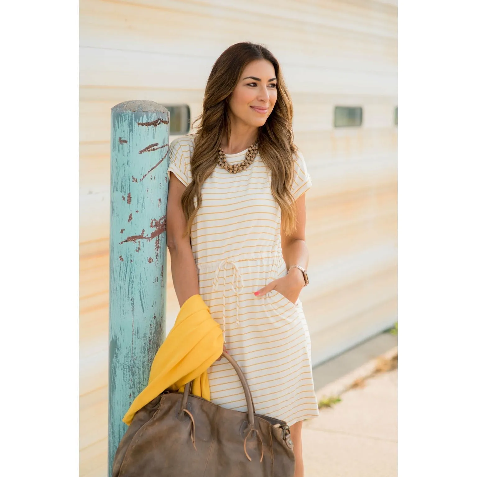 Striped Tie Tee Dress