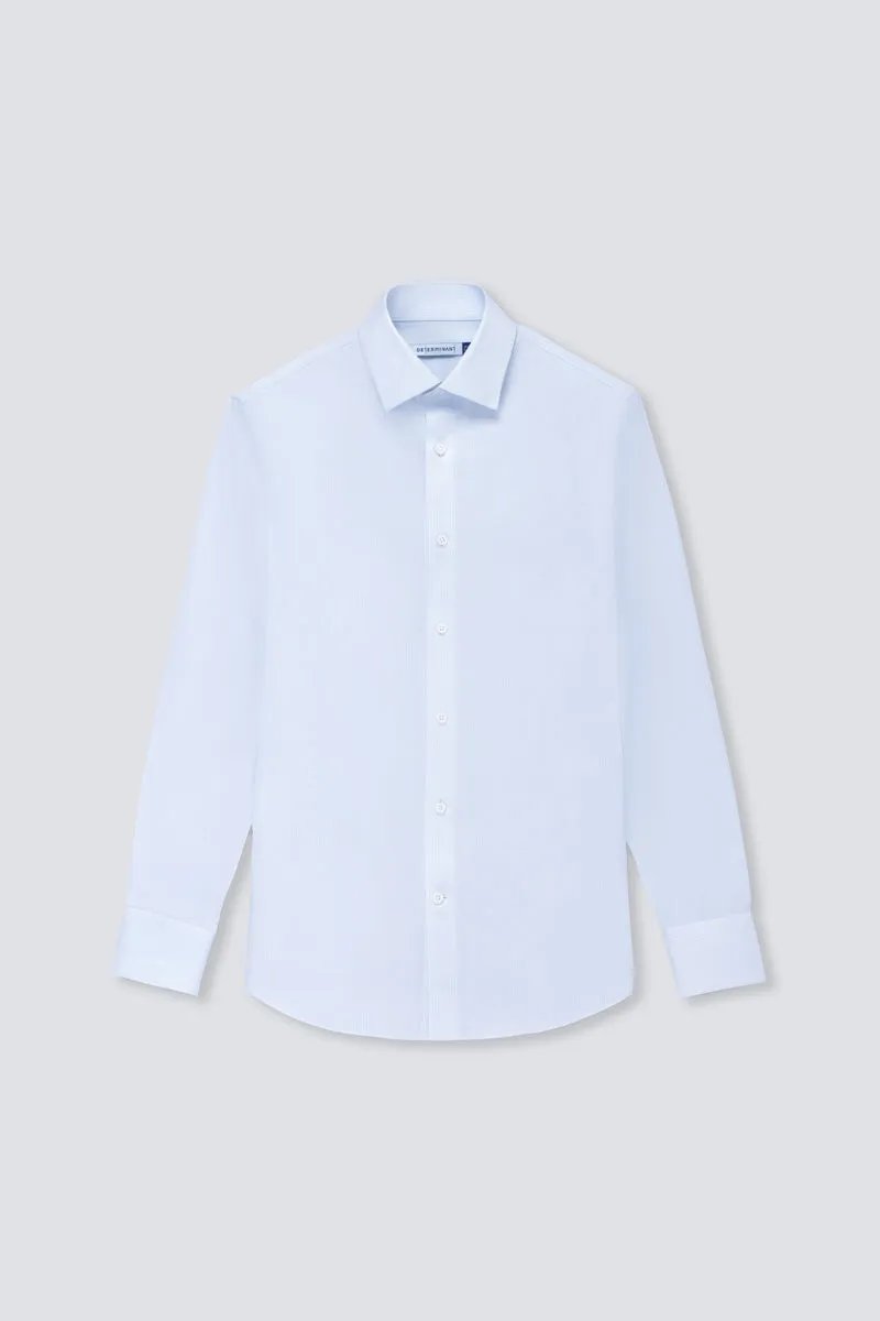 Supreme Cotton-Silk Twill Dress Shirt | Light Blue Stripes 15902N