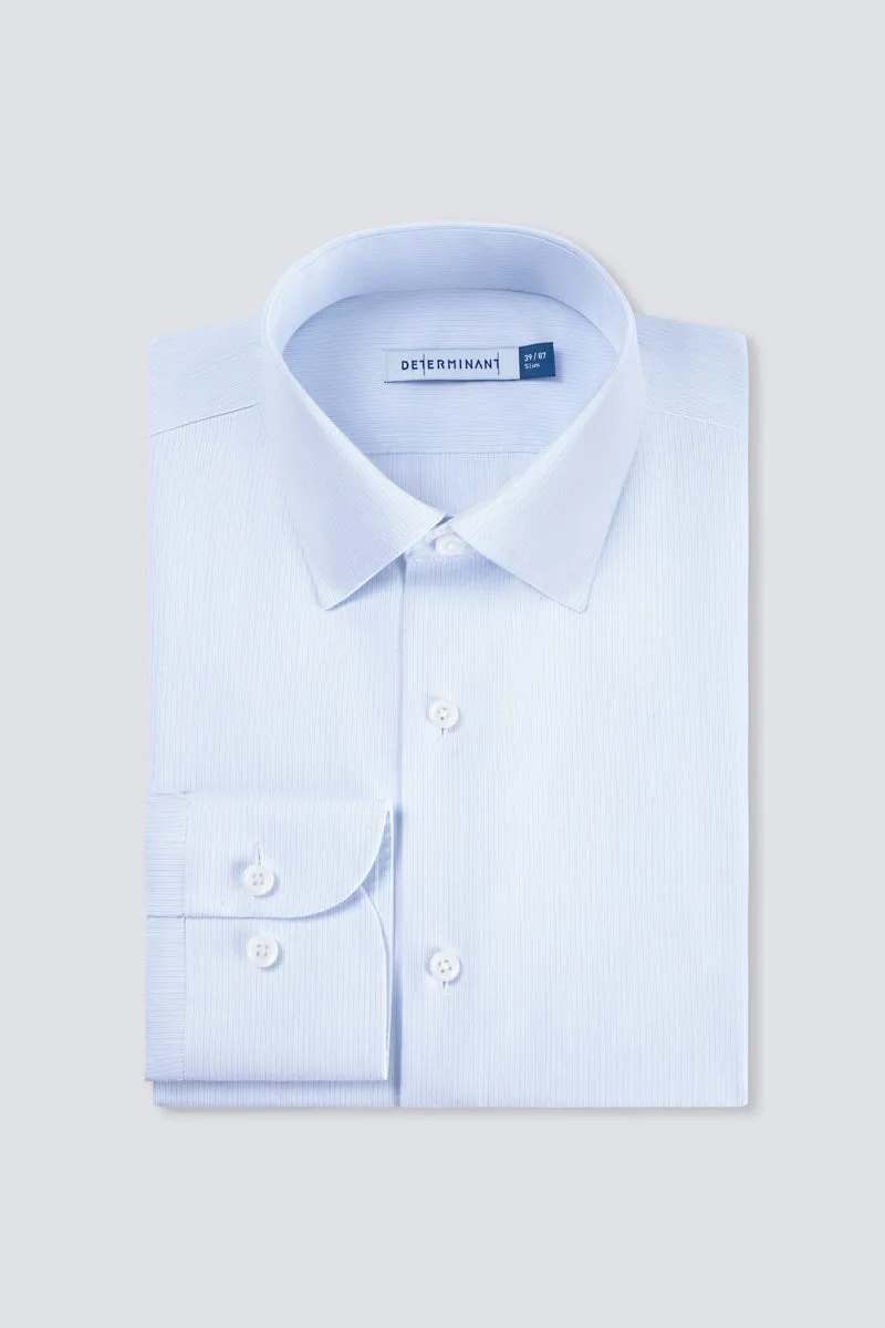 Supreme Cotton-Silk Twill Dress Shirt | Light Blue Stripes 15902N