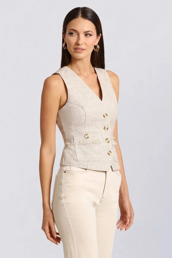 Tailored Tweed Suit Vest Tan