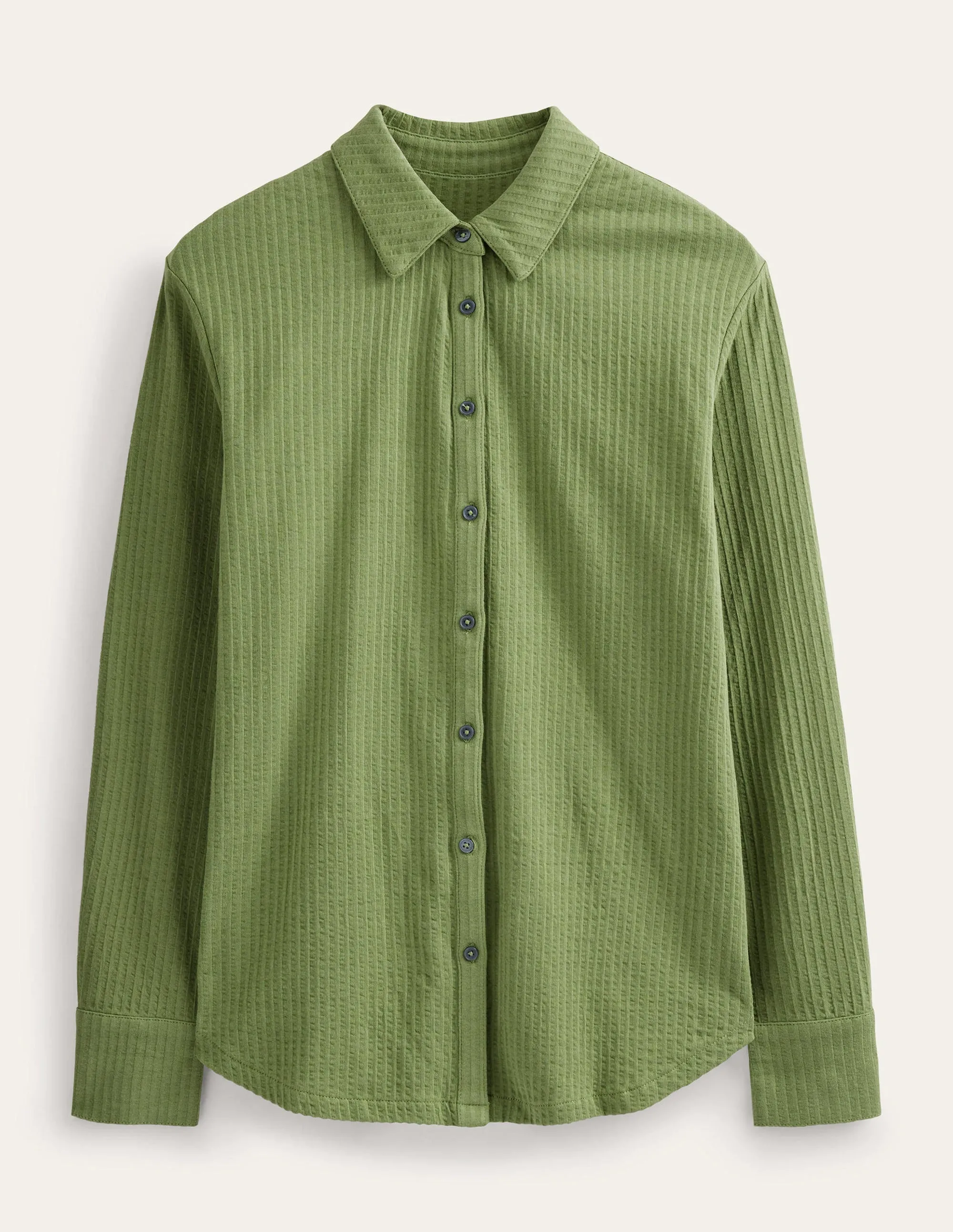 Textured Jersey Shirt-Washed Khaki