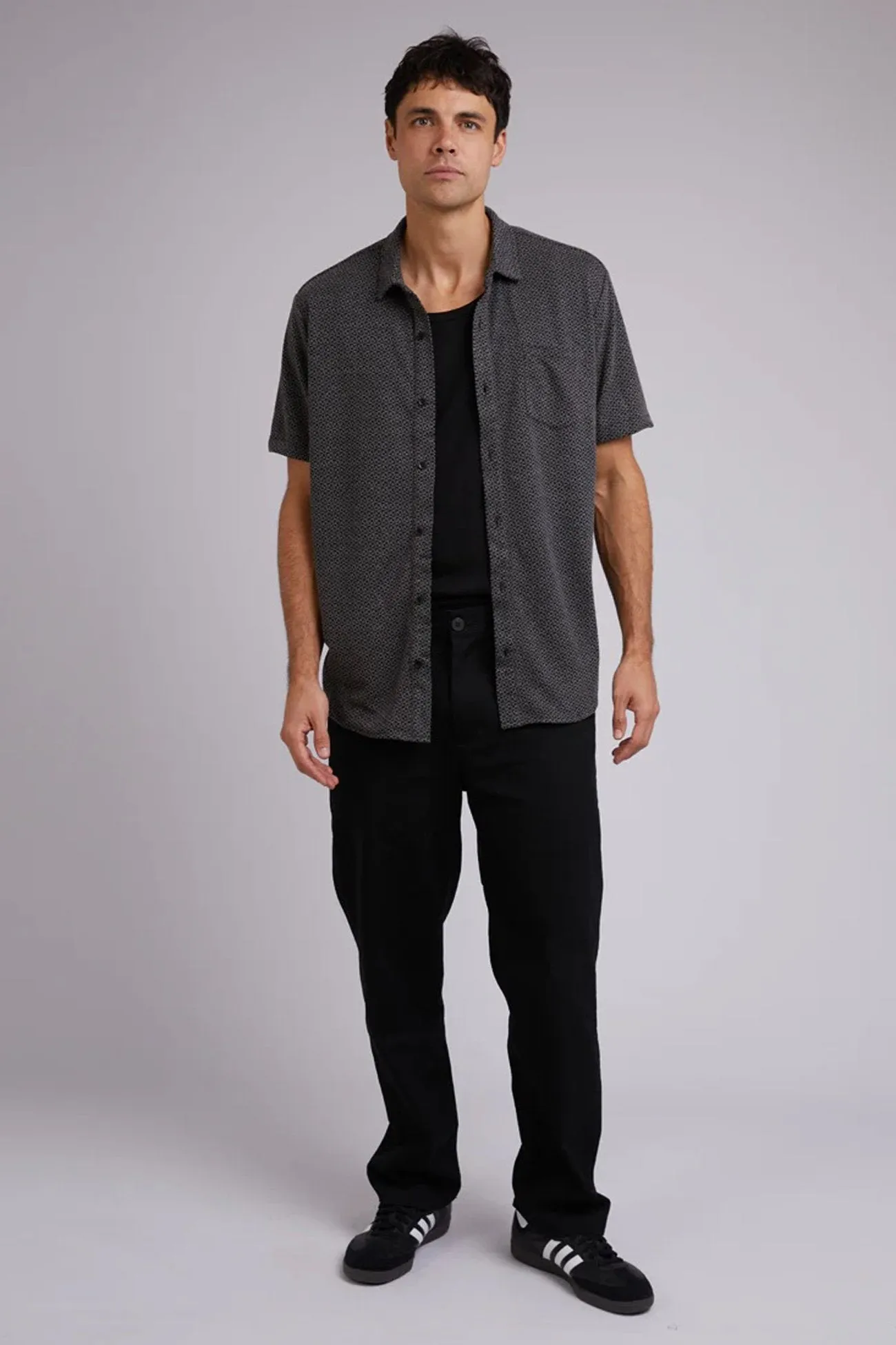 Textured Short Sleeve Shirt Black