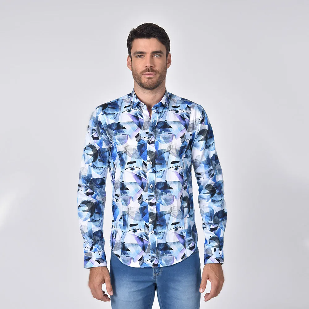 The Blues Abstract Eyes Button Down Shirt