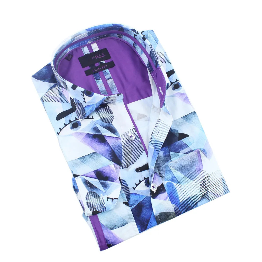 The Blues Abstract Eyes Button Down Shirt