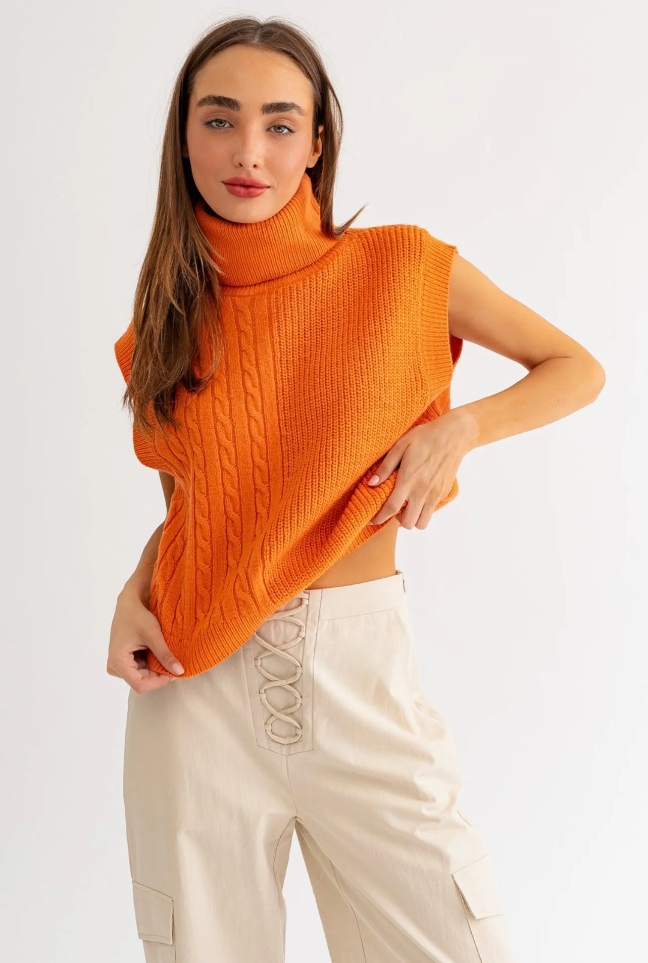 The Turtleneck Vest (Orange)