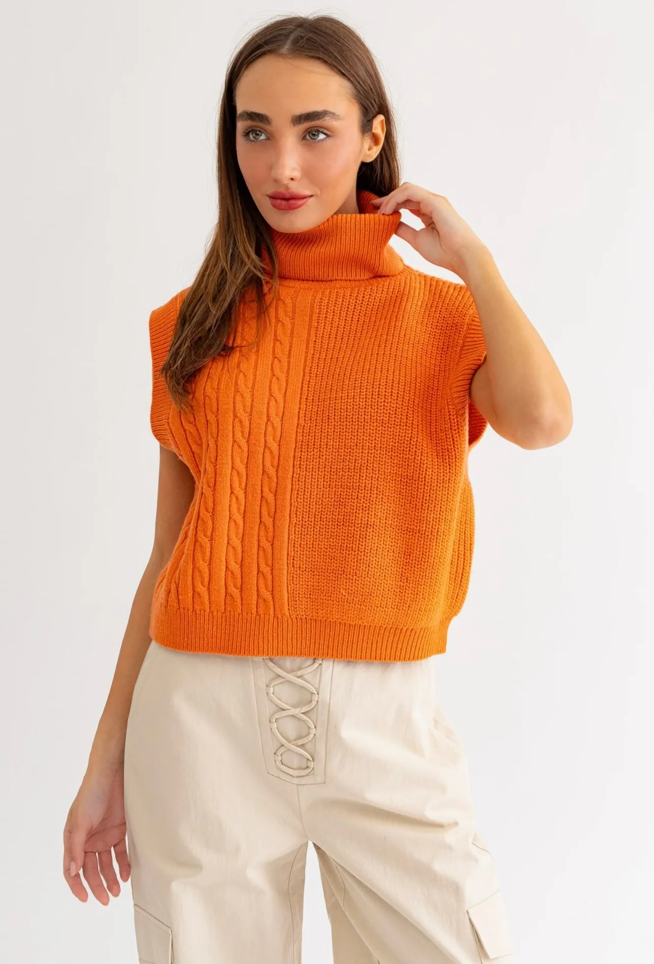 The Turtleneck Vest (Orange)