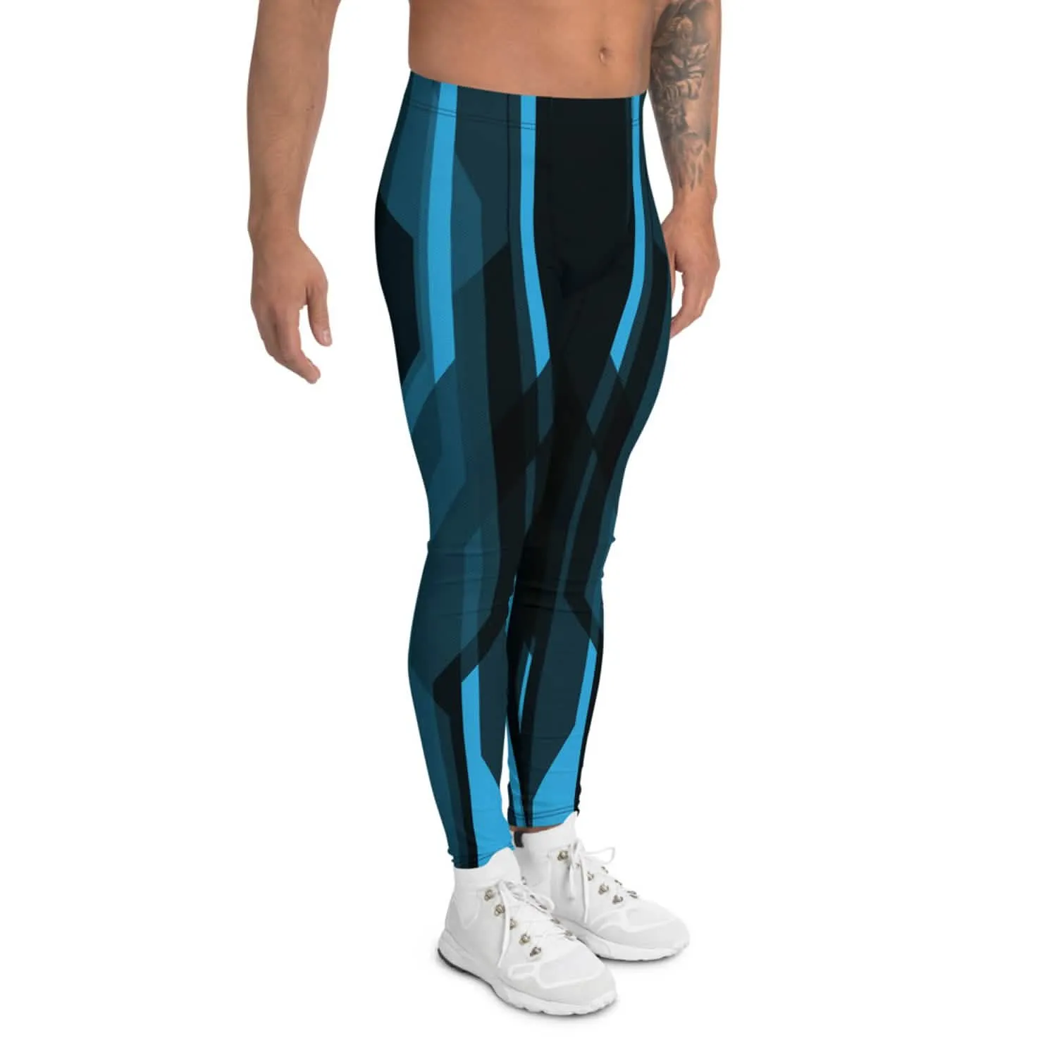 Tron-Inspired High-Performance Men's Active Leggings