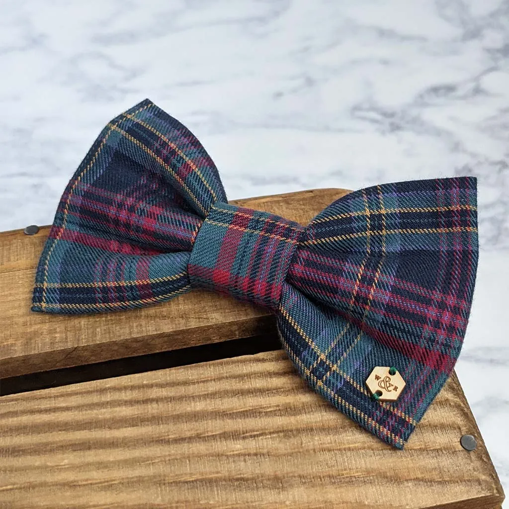 Winter Tartan Dog Bow Tie