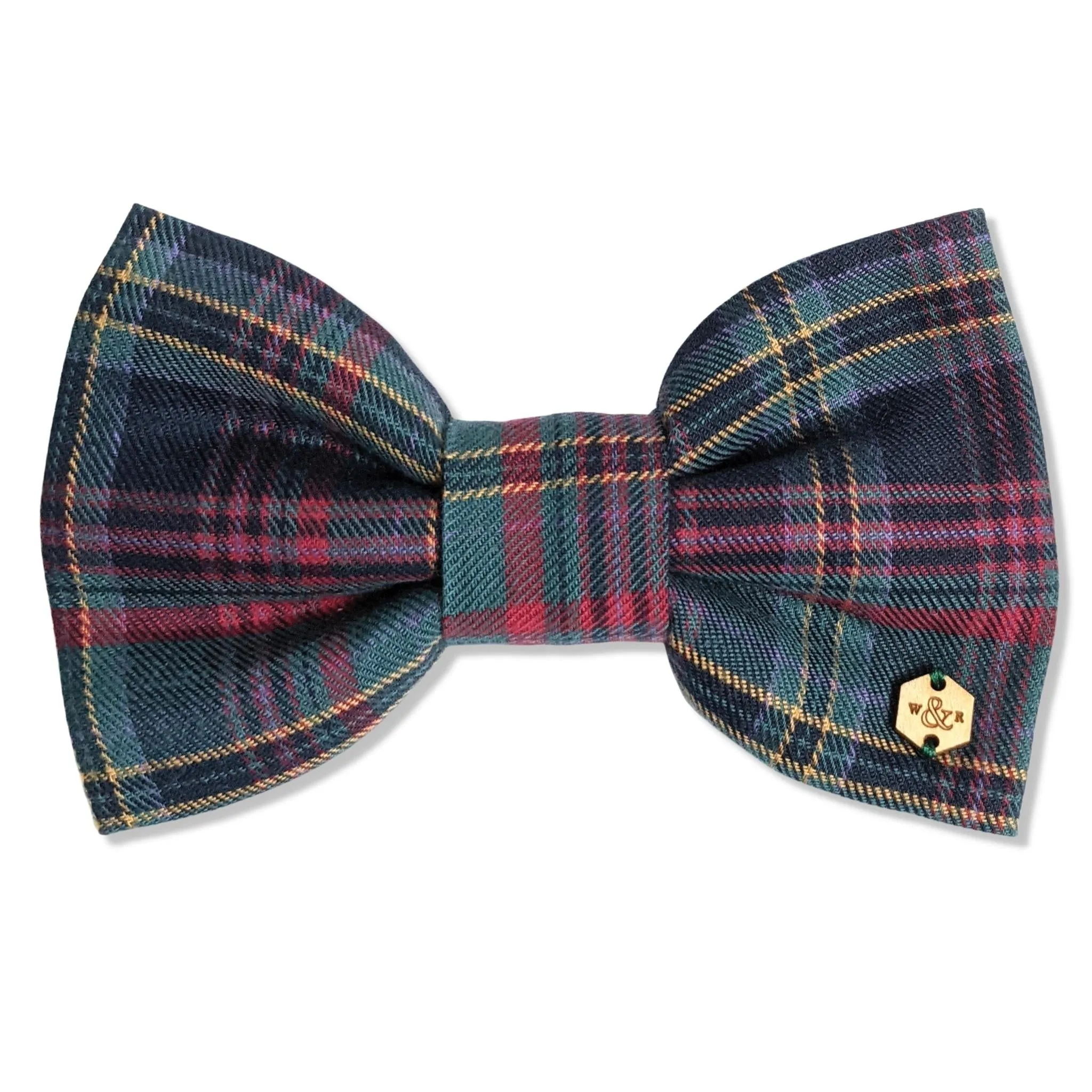 Winter Tartan Dog Bow Tie