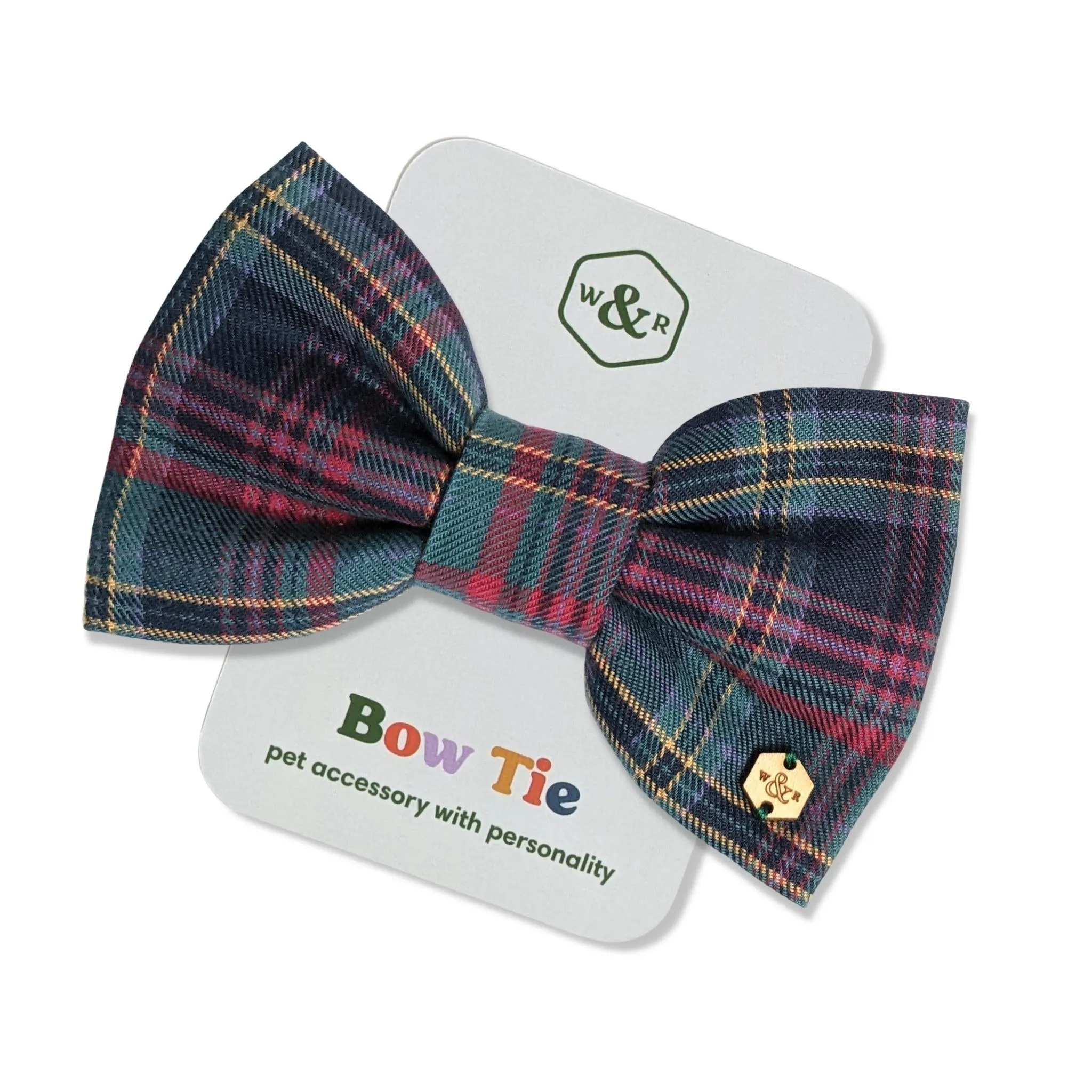 Winter Tartan Dog Bow Tie