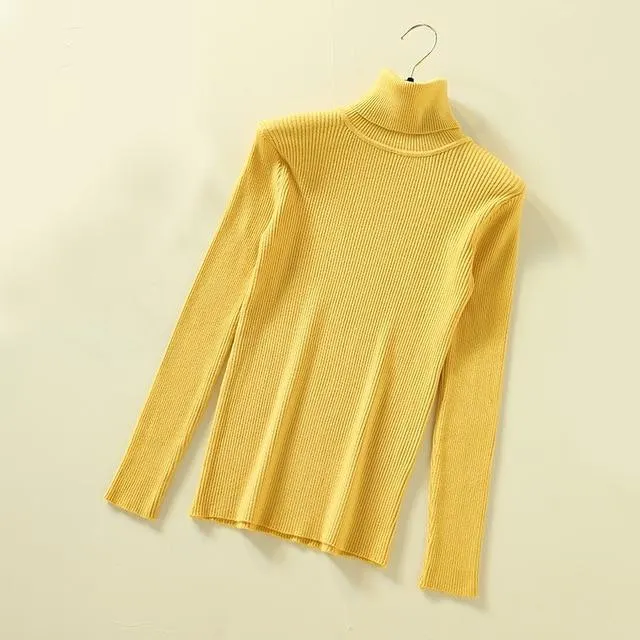 Women Turtleneck Sweaters Fashion Spring