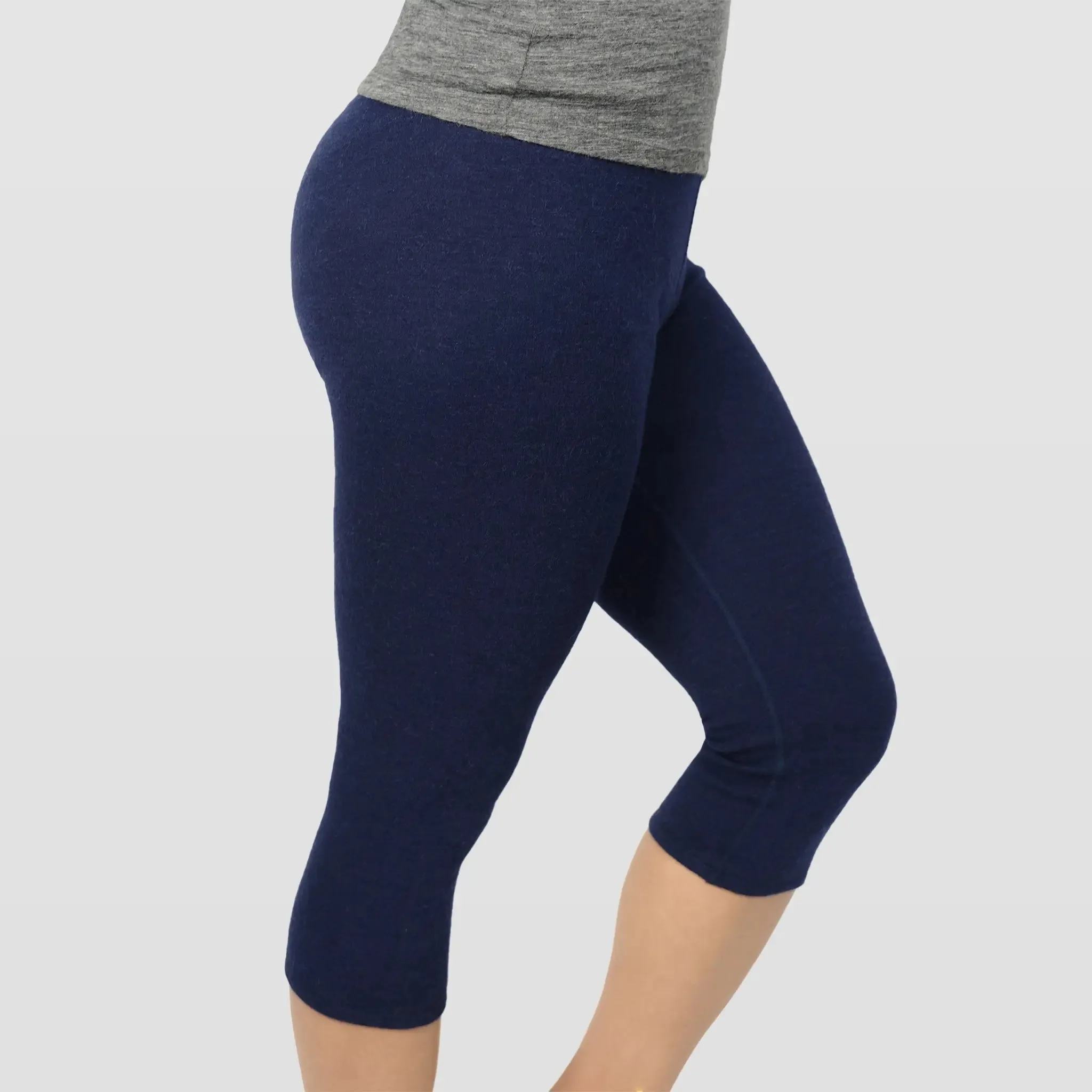 Women's Alpaca Wool 3/4 Leggings: 300 Lightweight