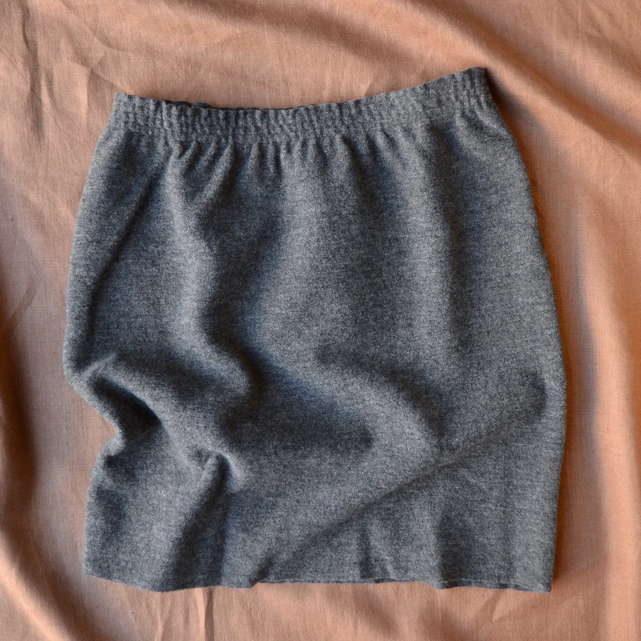 Women's Boiled Merino Wool Skirt - Grey Melange (XS-L) *Last One!