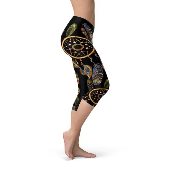 Womens Dreamcatcher Capri Leggings