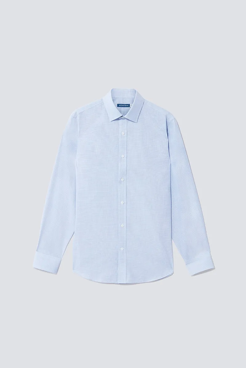 Wrinkle-Free Poplin Dress Shirt | Blue Check 16771N