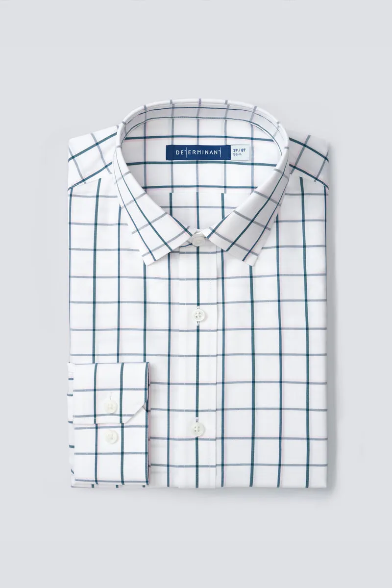 Wrinkle-Free Poplin Dress Shirt | Green Check 21046N