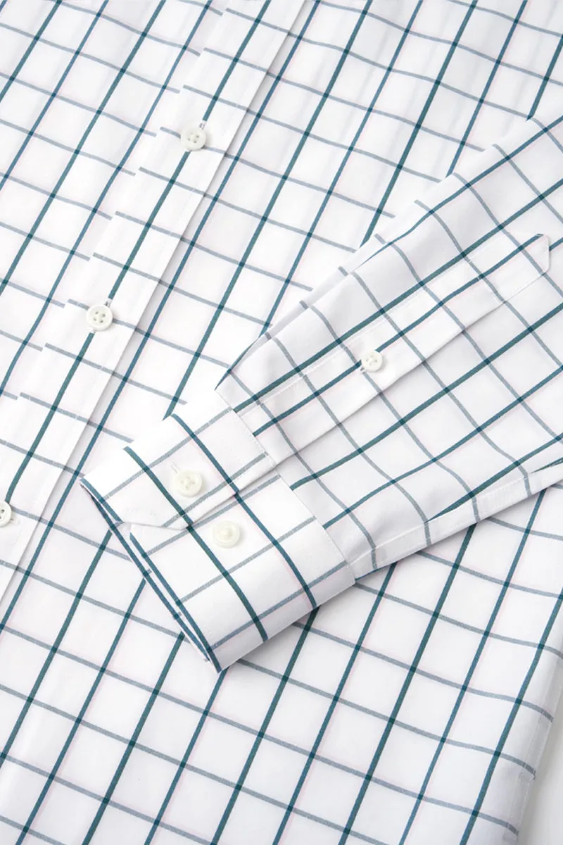 Wrinkle-Free Poplin Dress Shirt | Green Check 21046N