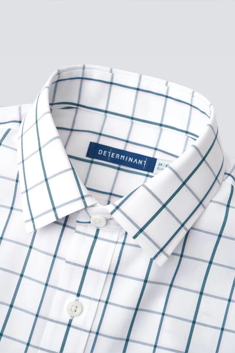 Wrinkle-Free Poplin Dress Shirt | Green Check 21046N