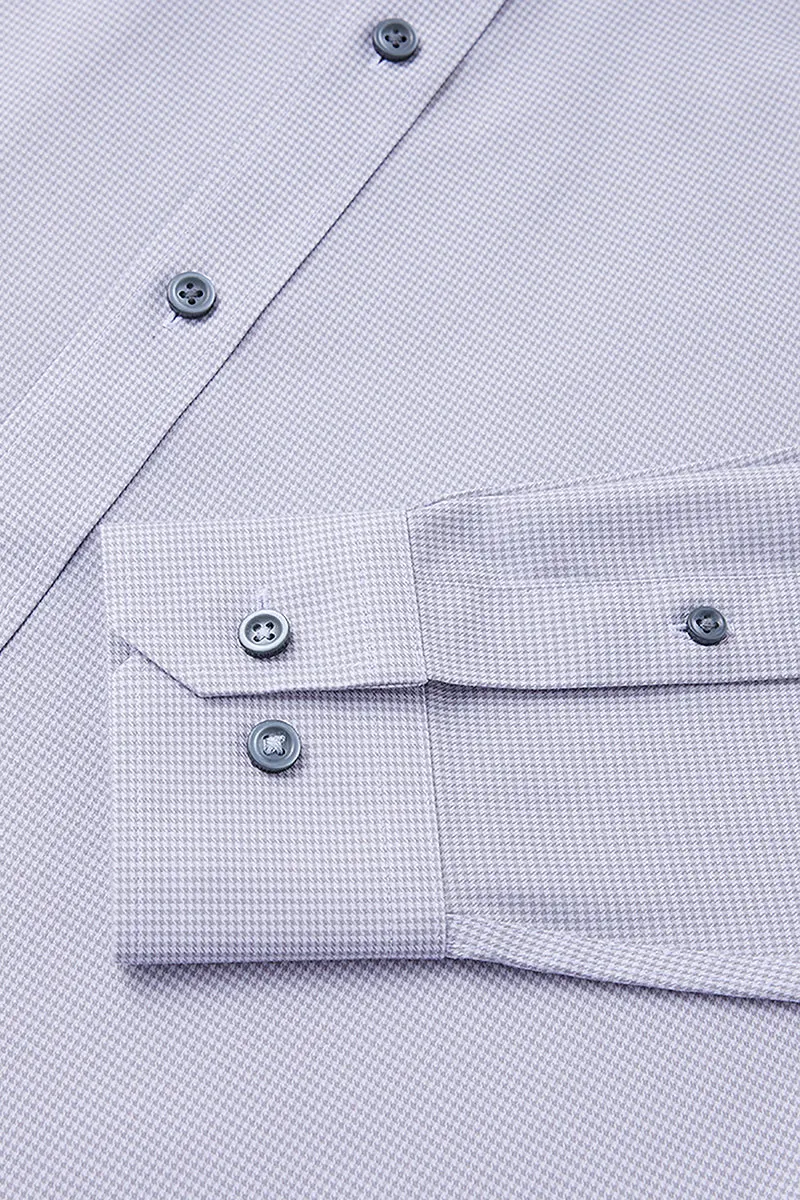 Wrinkle-Free Twill Dress Shirt  | Grey Check 10519N