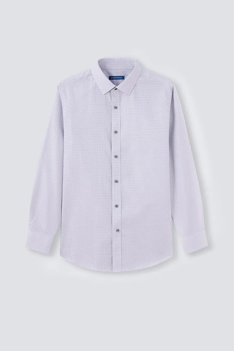 Wrinkle-Free Twill Dress Shirt  | Grey Check 10519N