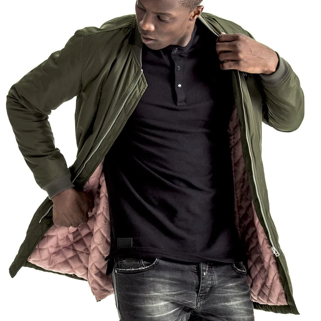 Xavier Longline Bomber Jacket - Olive