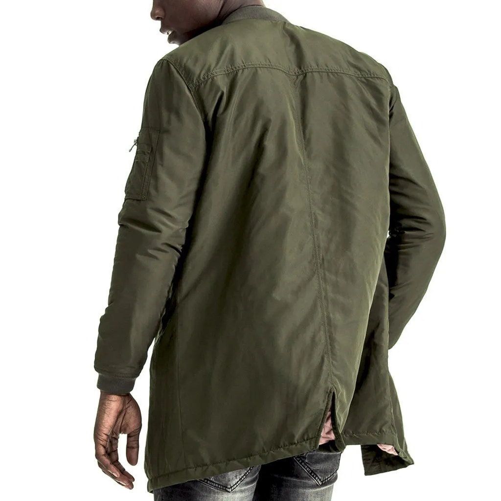 Xavier Longline Bomber Jacket - Olive